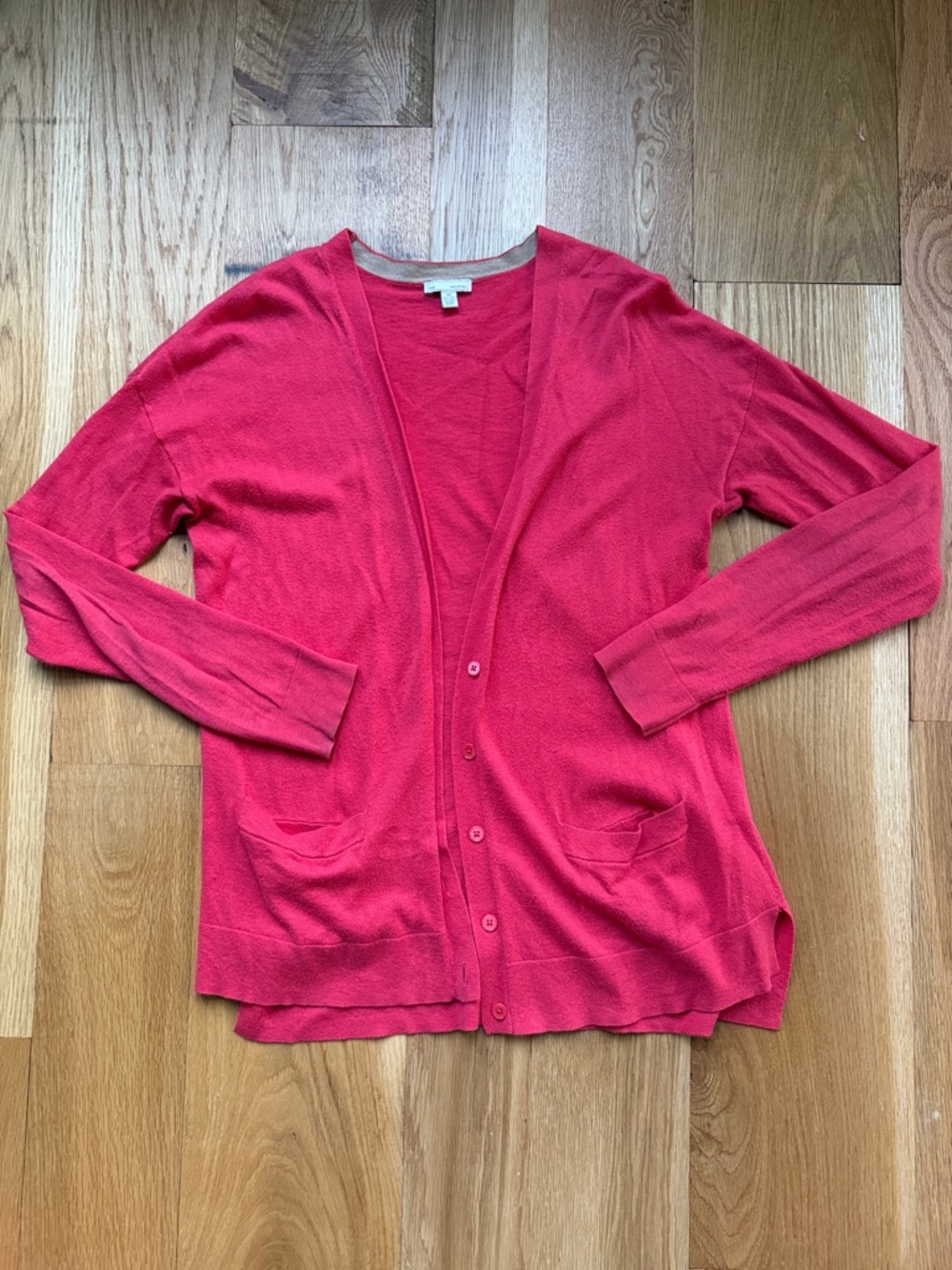GAP Women's Coral Pink Button-Front Cardigan
